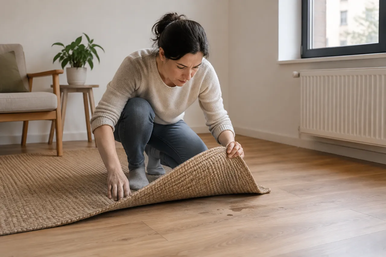 verificarea covorului de iută într-un apartament de parter
